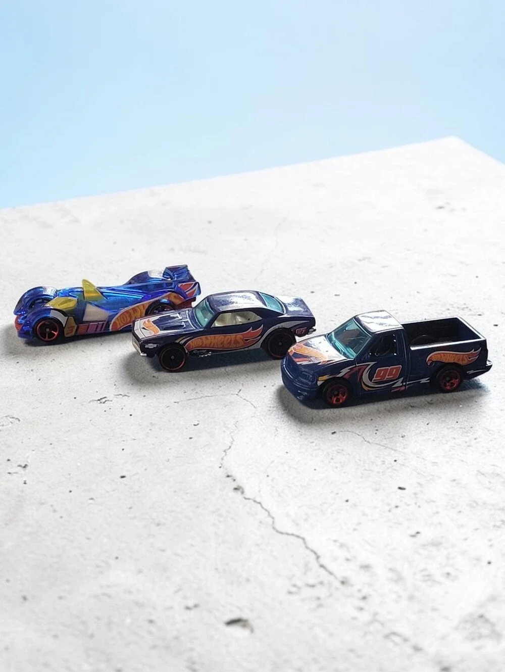 (Lot Of 3) Assorted Hot Wheels Race Team Chevy Camaro/Hi-Tech Missile/Ford F-150